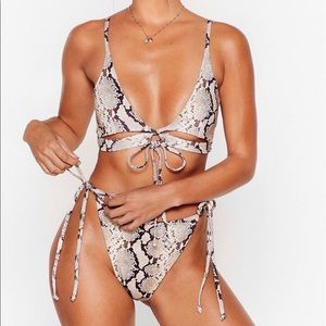 Nasty Gal Snake Print Bikini Set - Sz 6